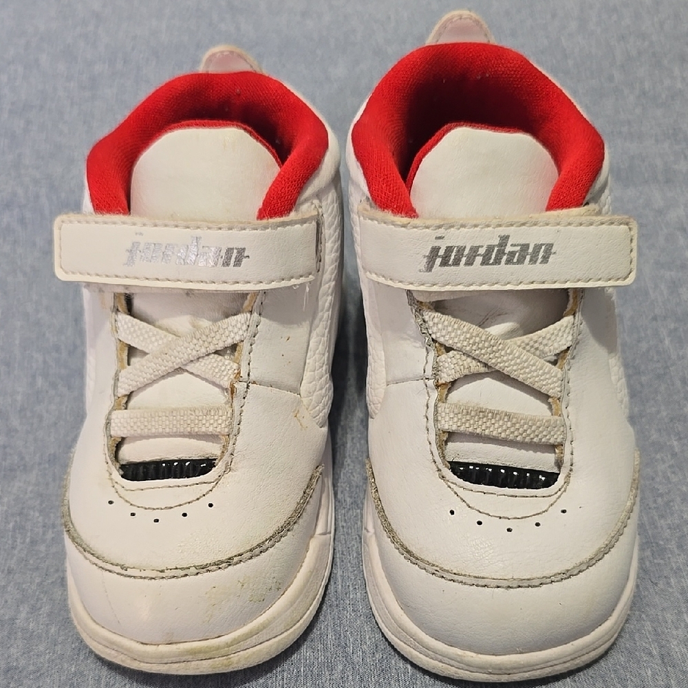 Jordan Kids White and Red Sneakers